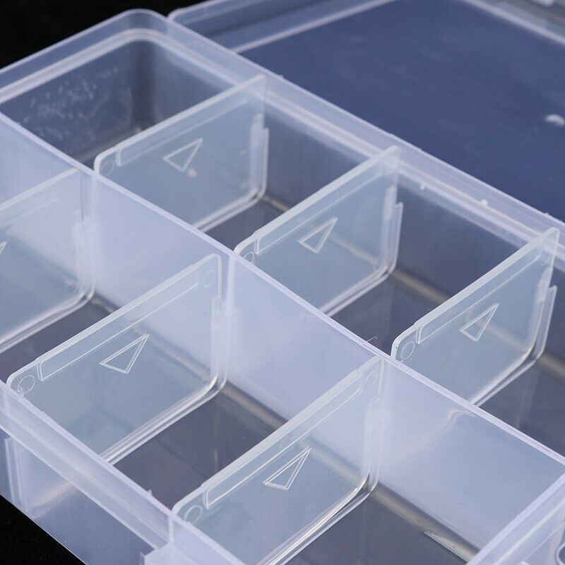8 Compartment Plastic Storage Box Jewellery Earring Beads Case ContainerJ SJ