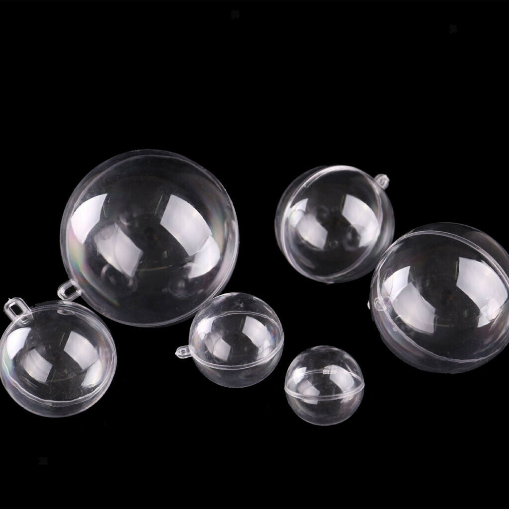 20Pcs Plastic Hanging Ball Clear Baubles Xmas Party Home Christmas Ornament Gift