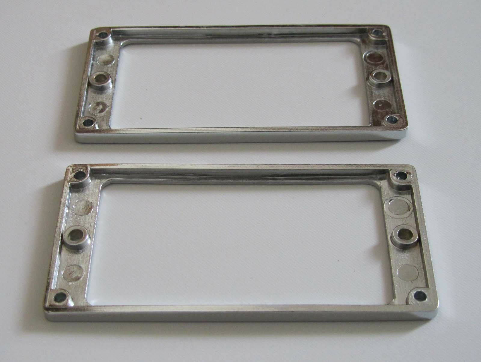 2x Chrome Metal Flat Bottom Humbucker Guitar Pickup Ring Pickup Frames