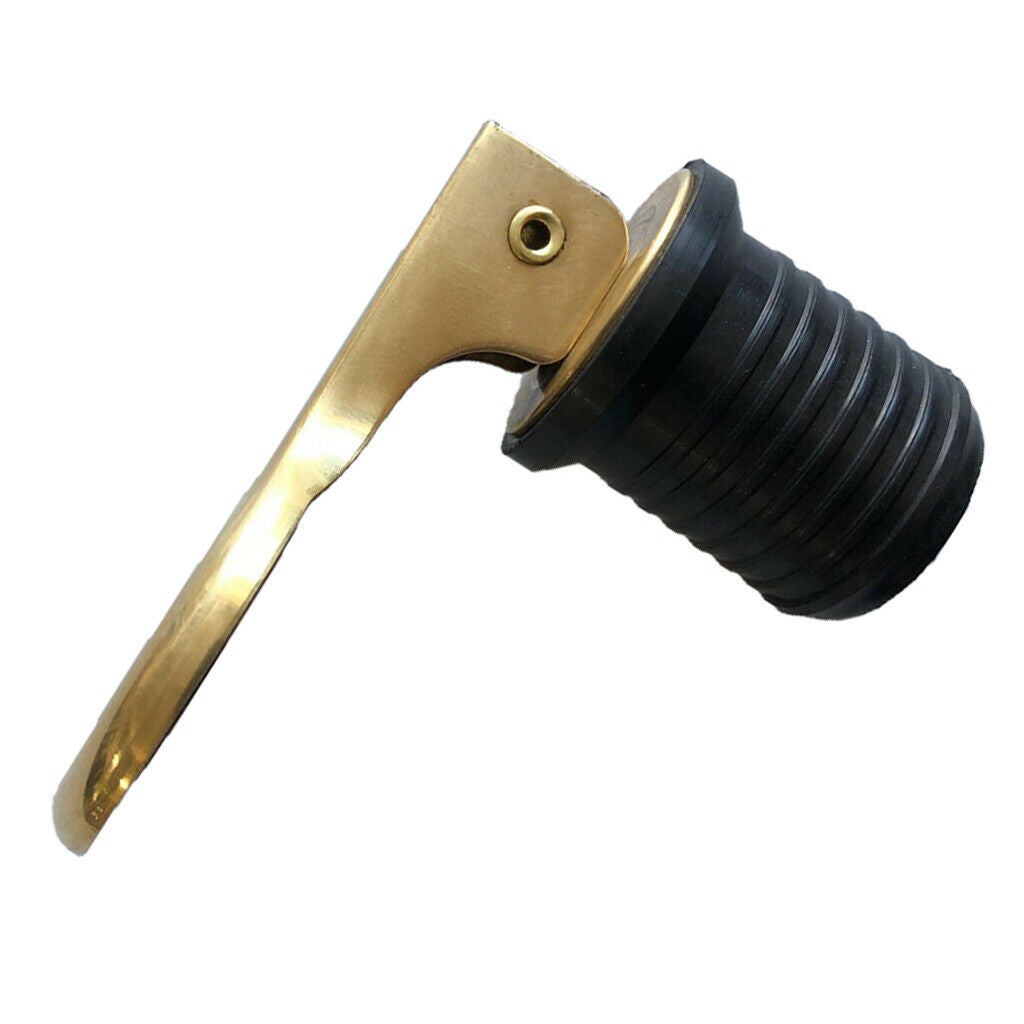 Brass Plated Handle Locking Snap-Handle Drain Plug 1-inch