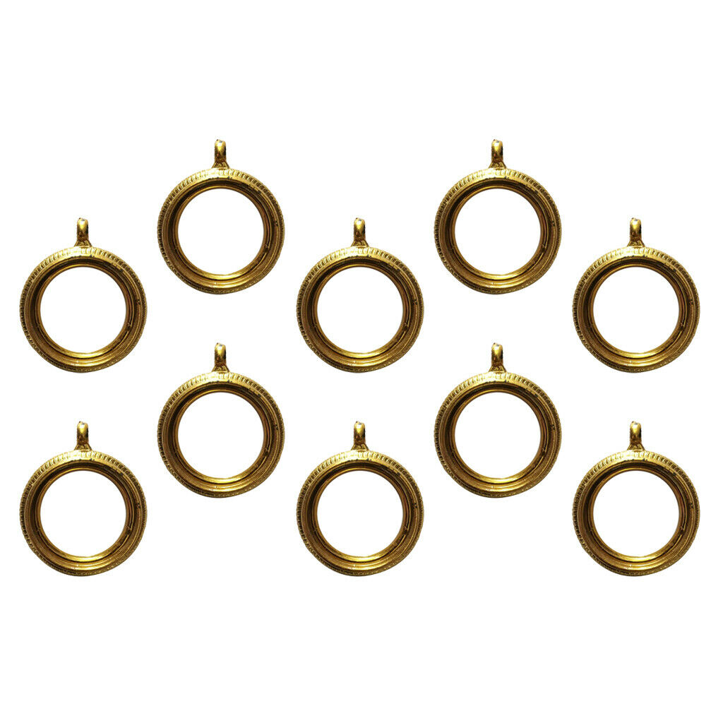 10 Curtain Rod Rings With Eyelet Golden Color