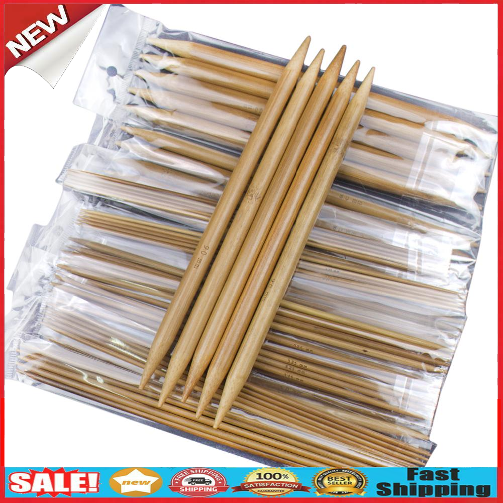 75pcs Bamboo Knitting Needles Crochet Hooks Sweater Knit Weave Tool Set @