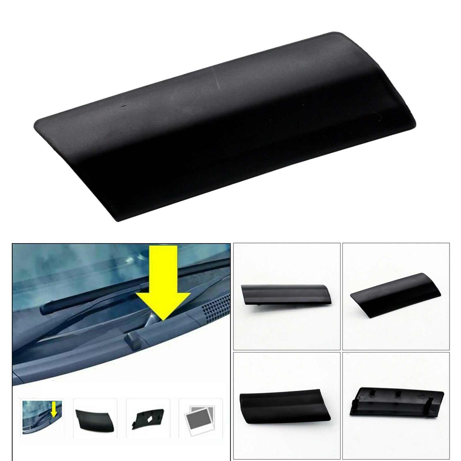 Wiper Scuttle Panel Trim Cover Left 735452714 for Fiat 500 Spare Parts Black