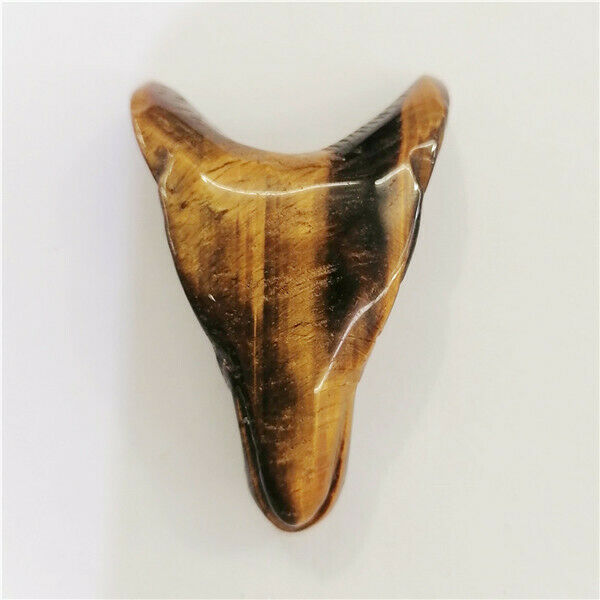 48x34x17mm Natural Tiger Eye Gem Carved Wolf Head Healing Crystal Pendant HH9470