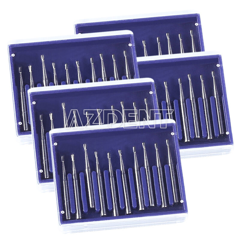 5 Kits Dental Carbide Tungsten Steel Burs Drill High Speed Pear-shaped FG330