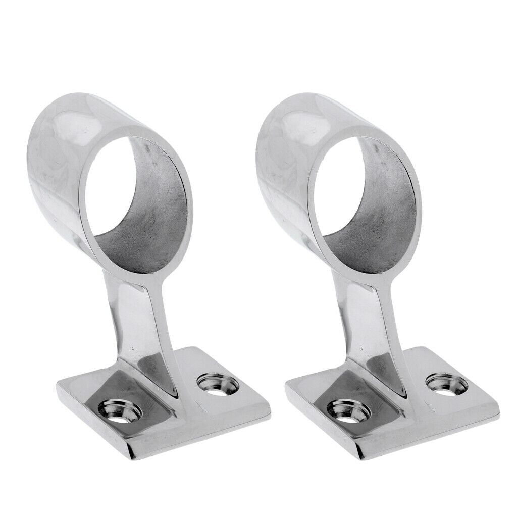 2Pcs Marine Steel Boat Hand Rail Bracket Tube Center Stanchion for Pipe 1"/25mm