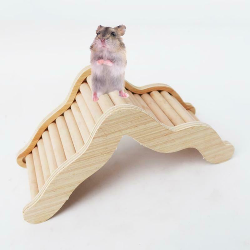 Hamster Climbing Ladder Wooden Wavy Bridge for Sugar Glider Squirrel Chipmunk