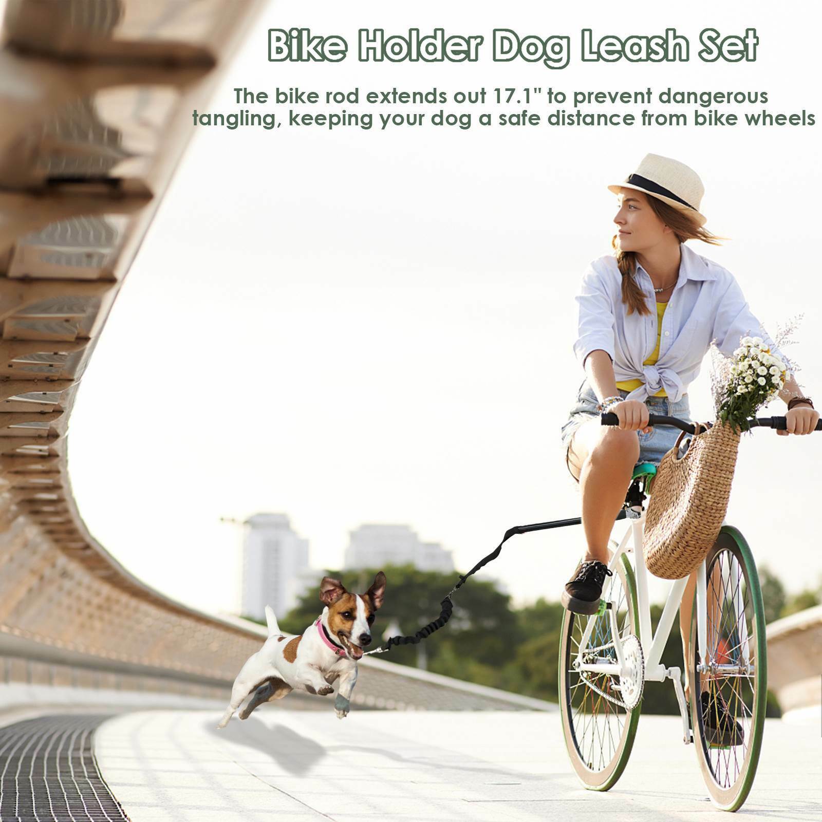 Pet Bicycle Exerciser Ride Training Leash Hands-free Dog Bike Distance Keeper