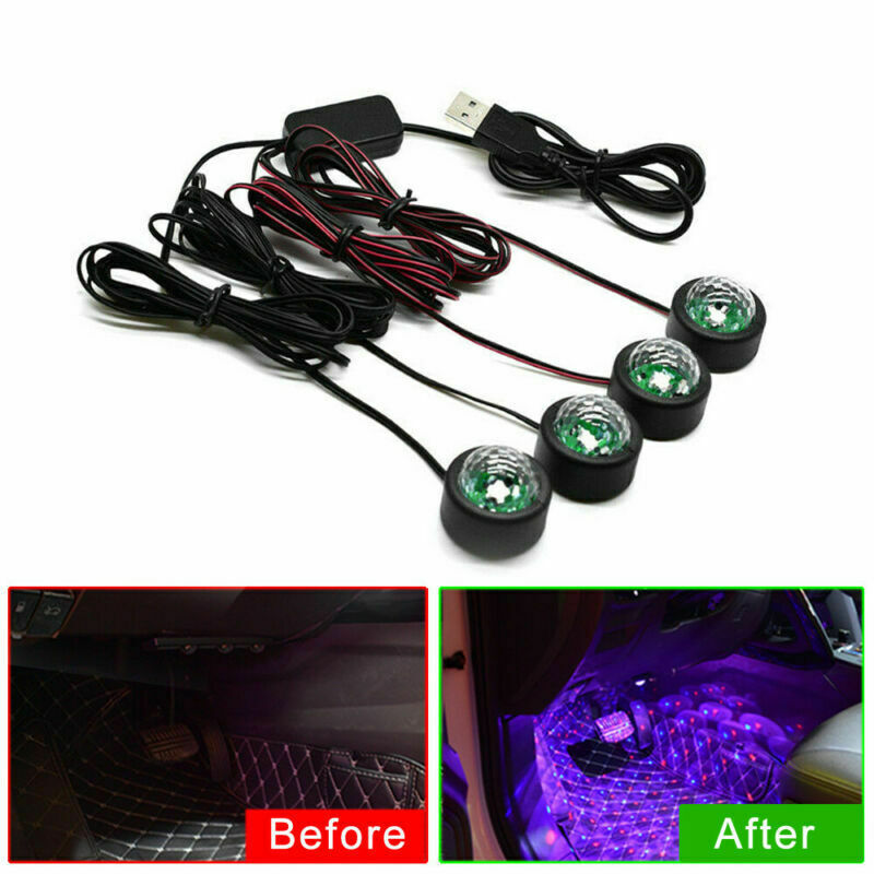 Car USB LED RGB Atmosphere Light 7 Colors Decorative Atmosphere Decorative Lamp