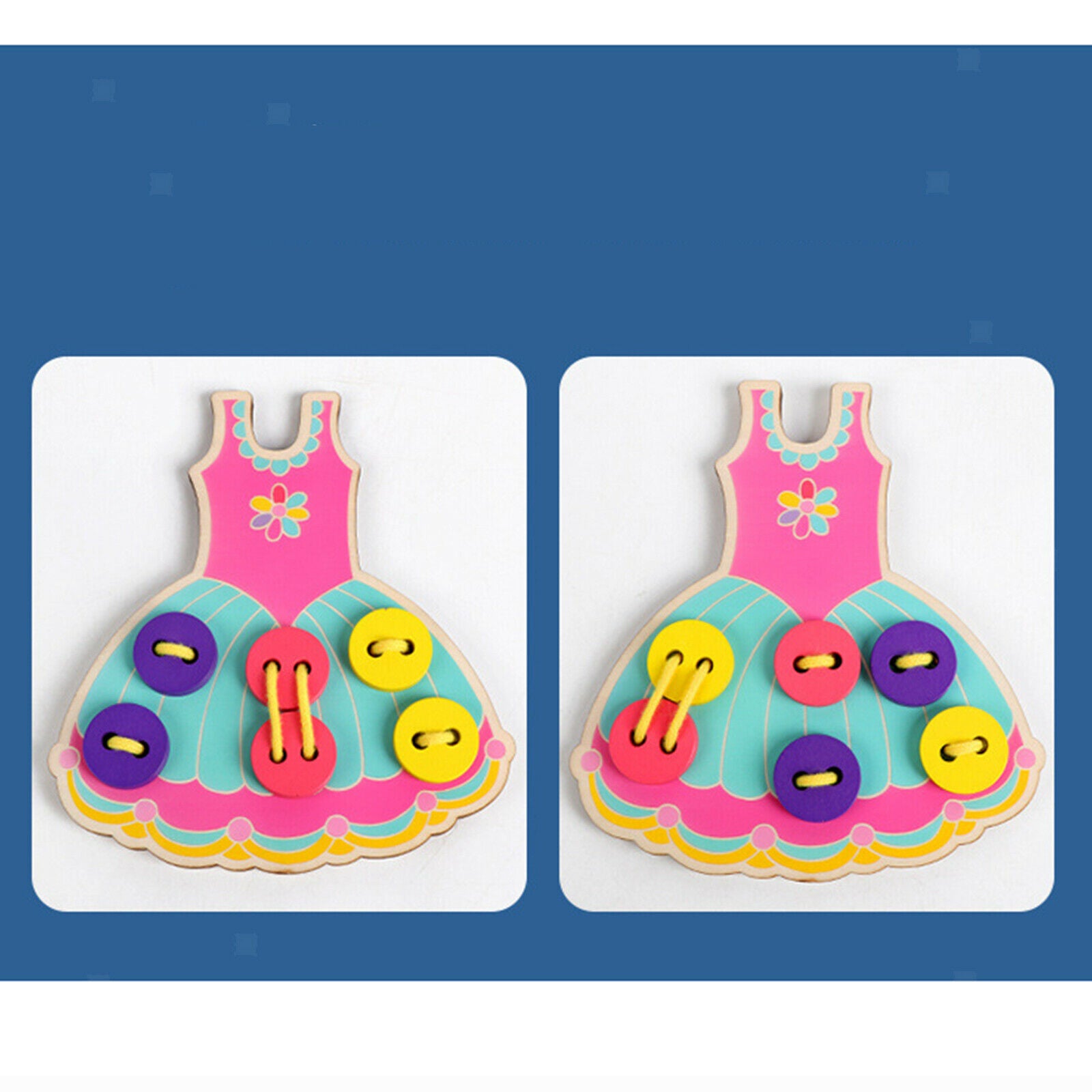 Montessori Dress Sewing Buttons Playthings Infant Skill Early Education Toys
