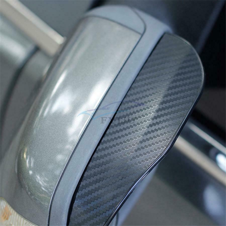 1 Pair 7.28"×2.36" Carbon Fiber Look Rearview Mirror Rain Visor Guard Decoration