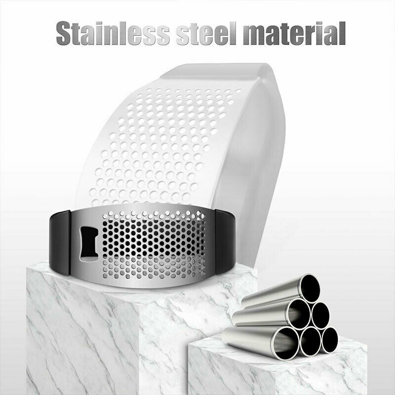 2 in 1 Stainless Steel Garlic Press Crusher Chopper Bottle Opener Kitchen.l8