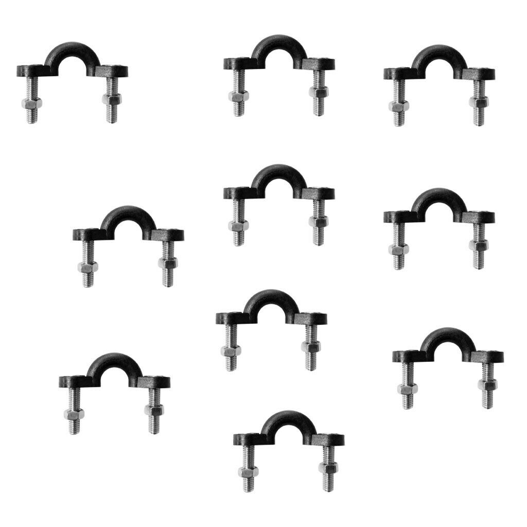 10 Pieces Kayak Boat Deck Loop Pad Eye with Screws Nuts Rigging Accessories