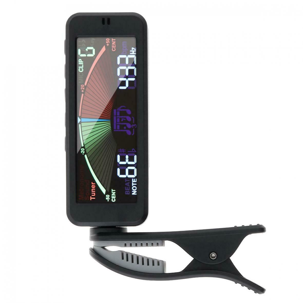 Penala Gitar Skrin Lcd Besar Klip-Pada Tuner Metronome Penjana untuk Gitar