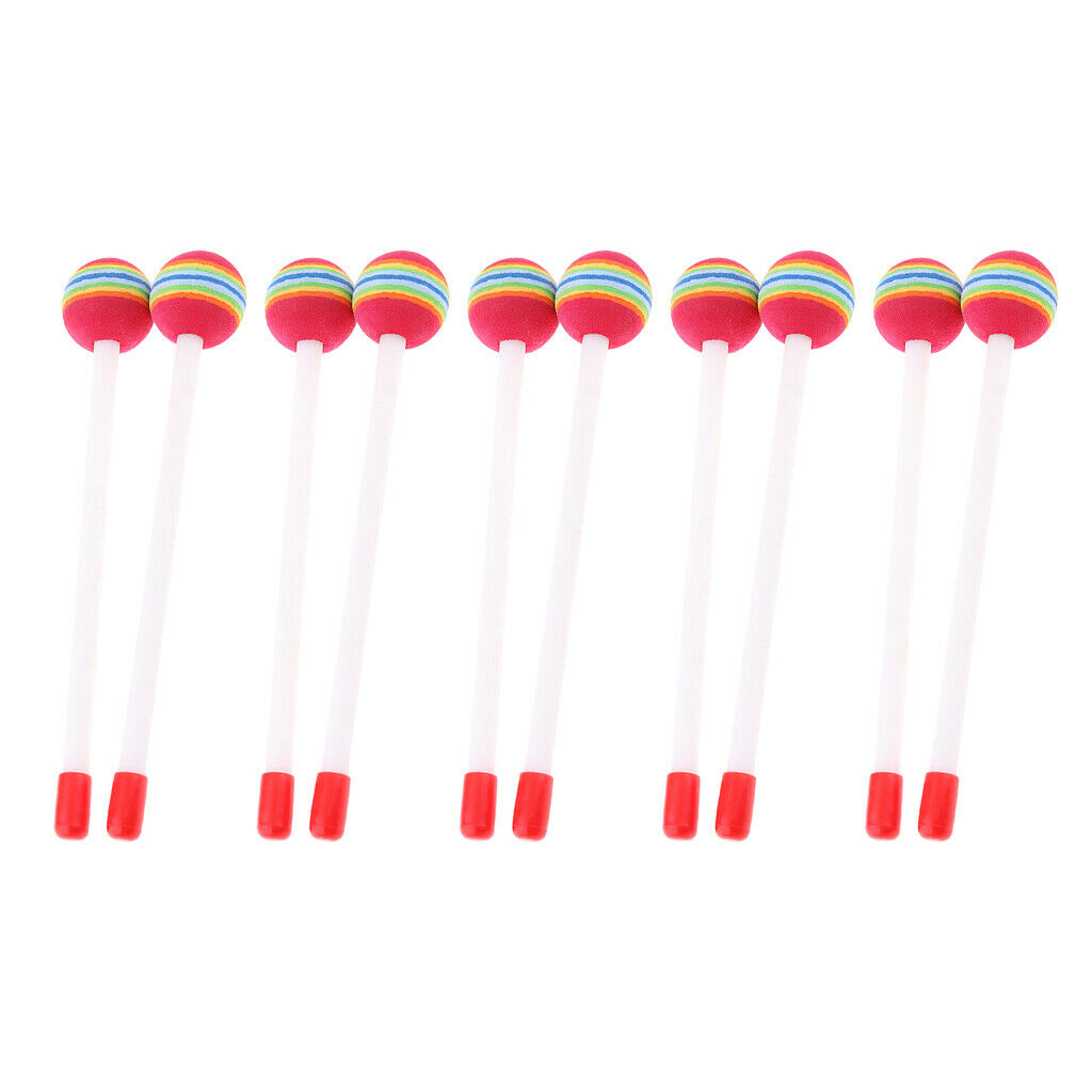 10 Packs Percussion Drum Mallet Hammers Sticks Kids Infant Musical Toys