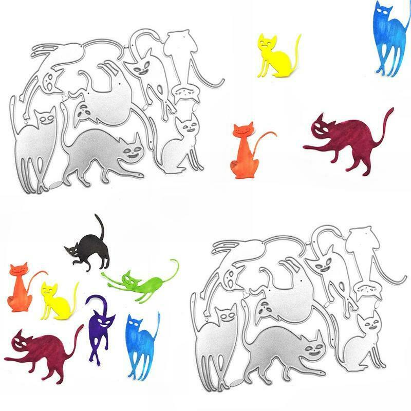 Halloween Mutant Cats Carbon Steel Cutting Dies DIY Scrapbooking Photo Album