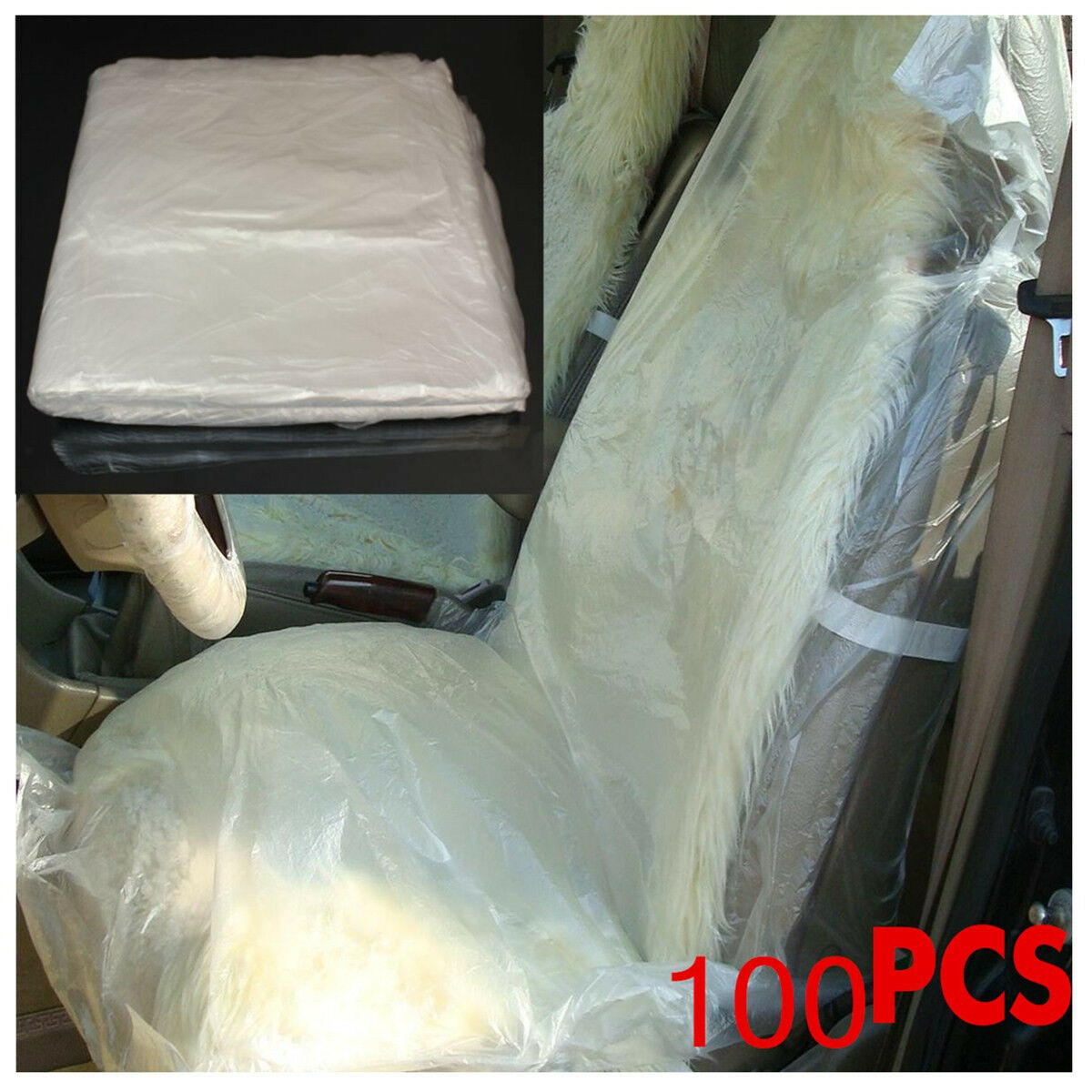 Universal 100PCS Car Disposable Auto Plastic Seat Films Covers For repair