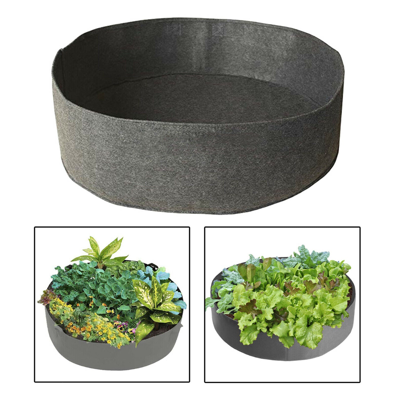 Fabric Raised Bed Garden Tomato Potato Grow Bag Indoor/Outdoor Gray_130x30cm