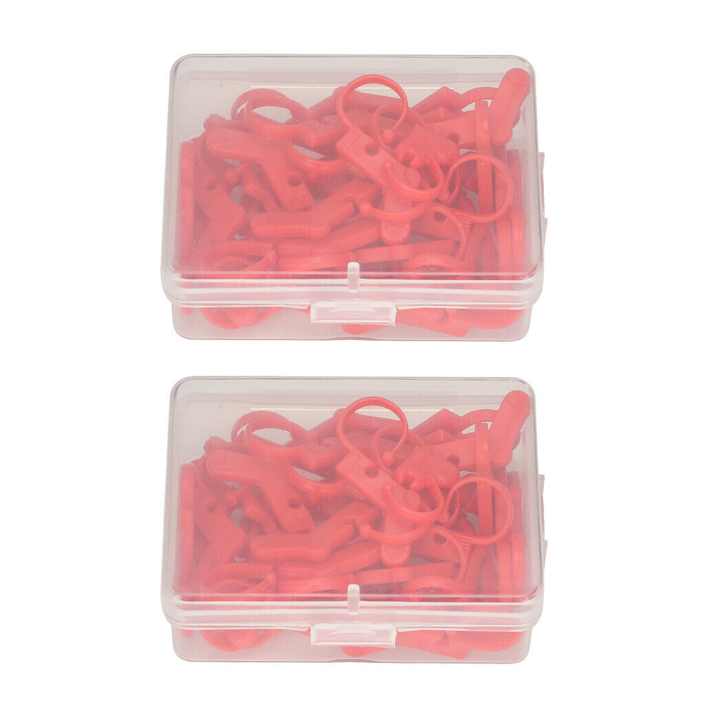 100pcs Knitting Weave Crocheting Lock Stitch Markers Needle Clip Crafts Red