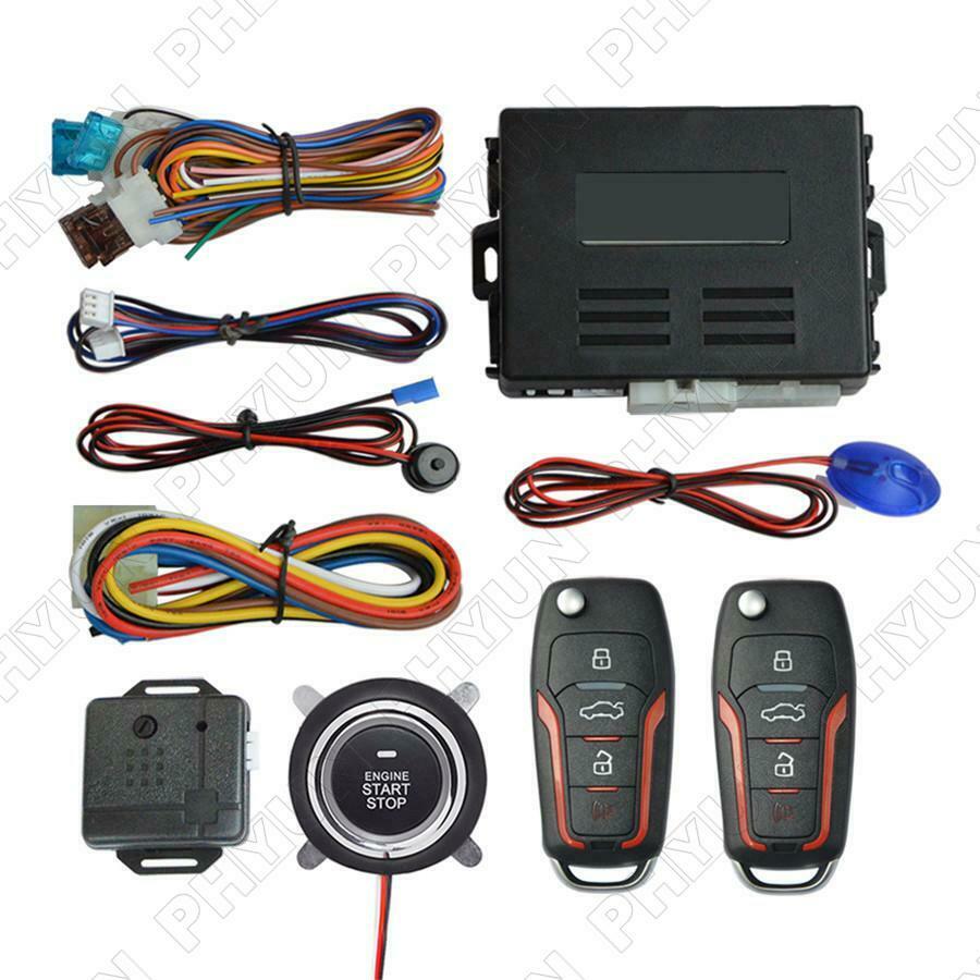 Car SUV Alarm System w/ Remote Engine Start Button Universal Keyless Entry Kit