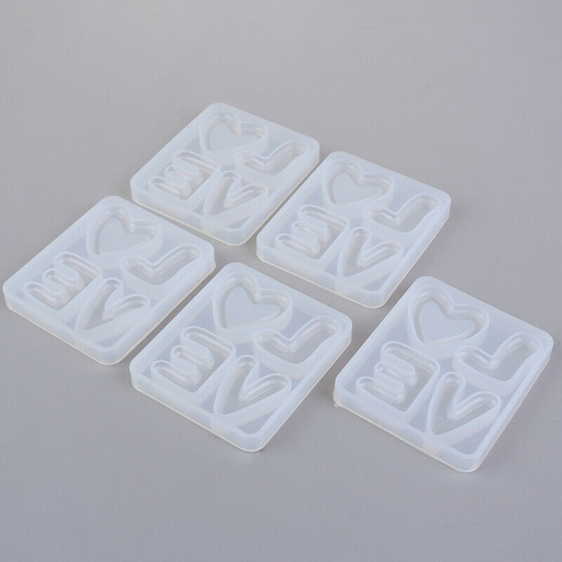 5pcs Love Letters Form Silicone Cake Mold Chocolate Fondant Moulds Baking.l8