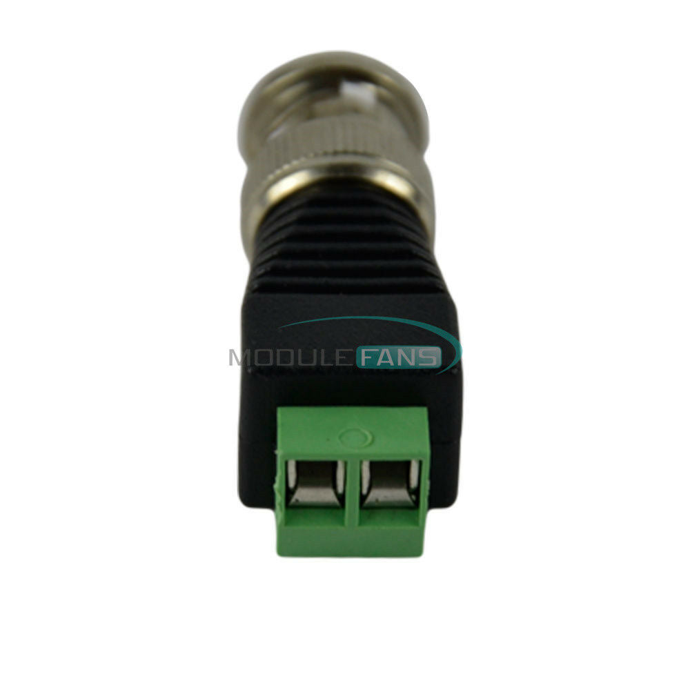 5PCS BNC Male CAT5 CCTV Video Adapter Coaxial Coax Balun Camera TV Connector Top