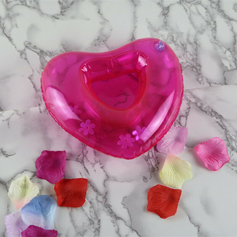 Mini Inflatable Heart Pool Float Toys Drink Float Cup Holder Party Toys