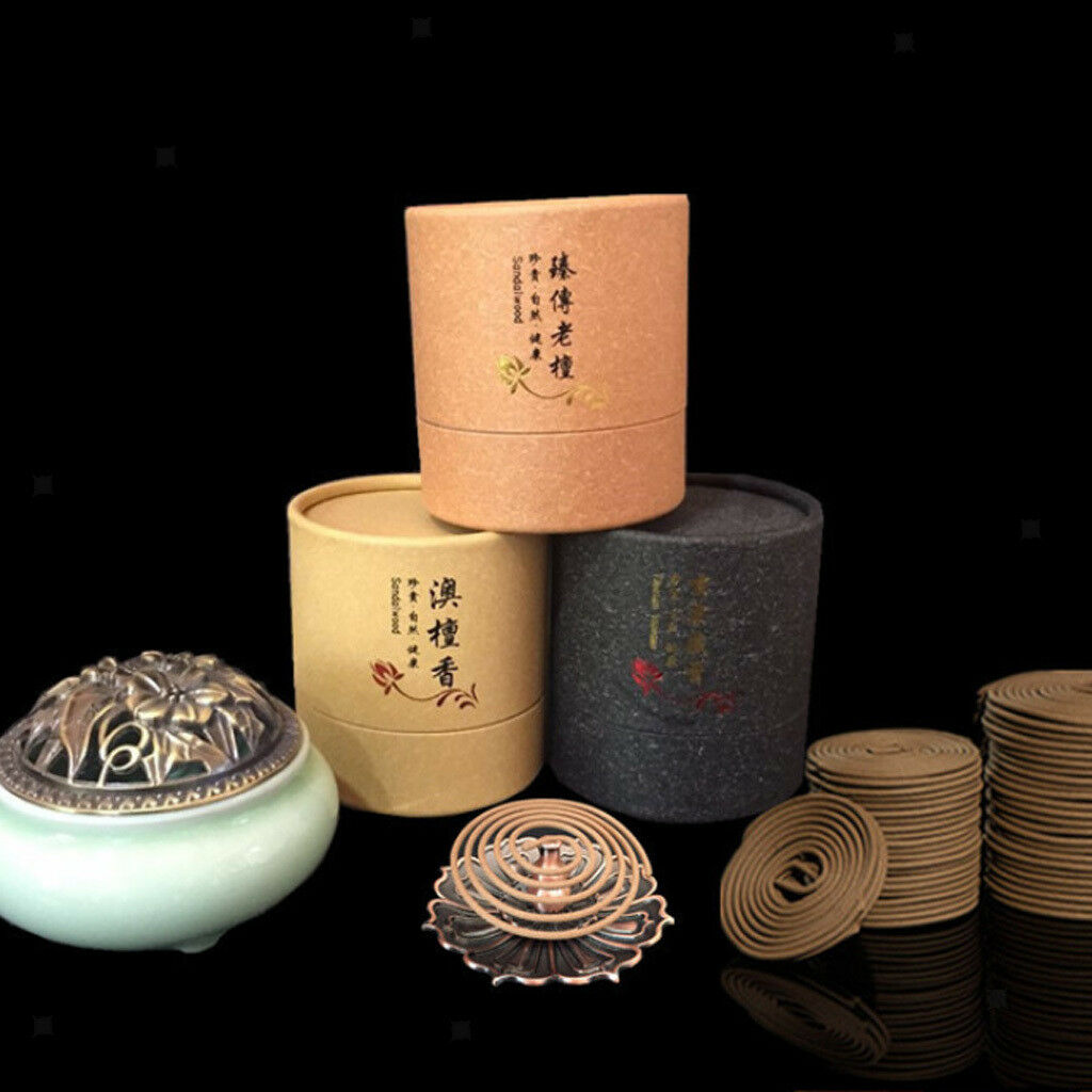48pcs/Box Natural Incense Coil Spiral Incenses Australian Sandalwood 03