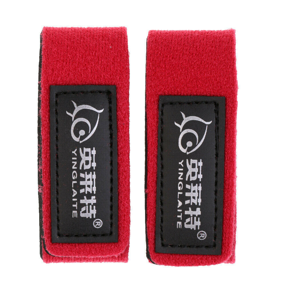 2x Fishing Rod Belts Stretchy Wrap Bands Straps Ties Pack Pole Holders Red
