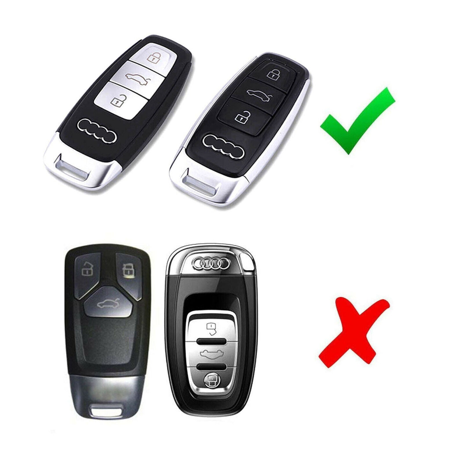 Carbon Fiber Car Smart Key Cases Covers Holder For Audi A6 A7 A8 Q8 2019-2021