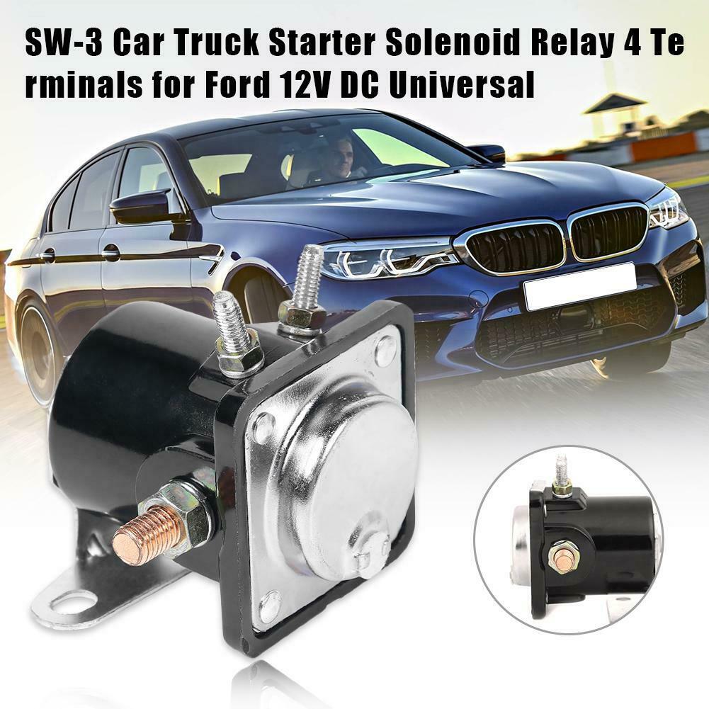 SW-3 Heavy Duty Car Truck Starter Solenoid Relay 4 Terminal for Ford 12V Replace