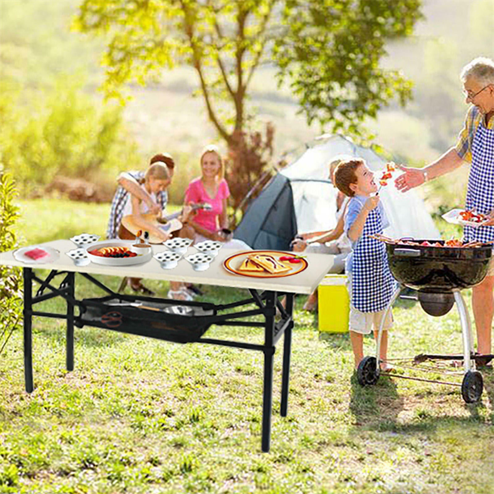 Camping Table Storage Bag Portable Hanging Tableware Organizer for Barbecue