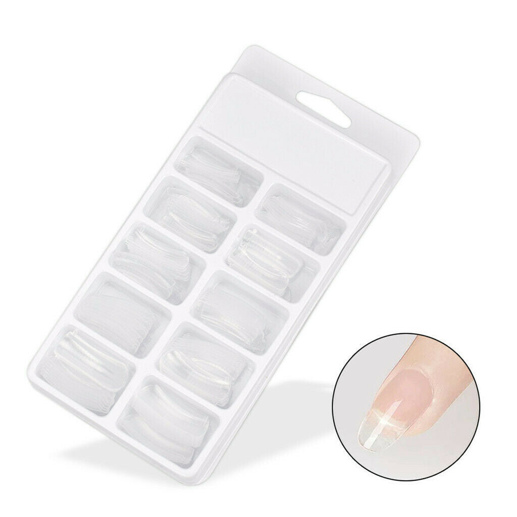 100x French Acrylic False Artificial Nail Art Tips Long Clear Manicure