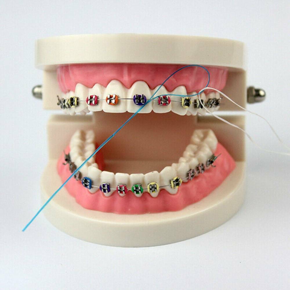 105pcs Dental Floss Threader Nylon Loop Floss Threaders Color Random 0.3mm New