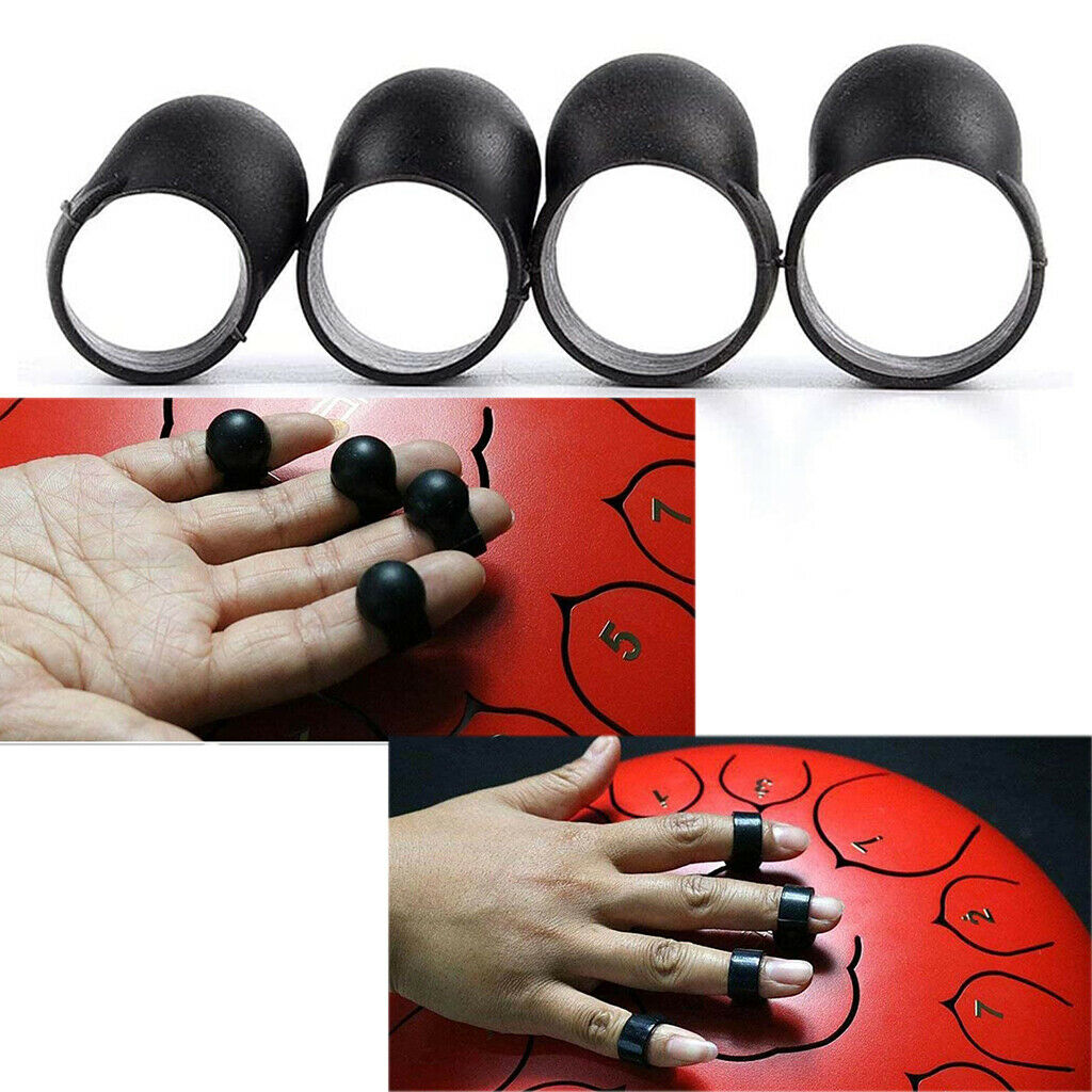 4pcs Steel Tongue Drum Finger Picks Silicone Knocking Sleeves Accessories