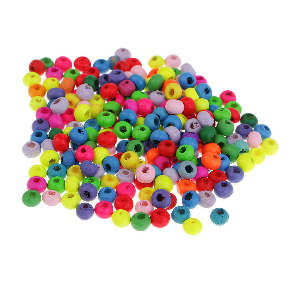 200 x Mixed Natural Wooden Beads European Beads For Kids DIY Jewelry Making
