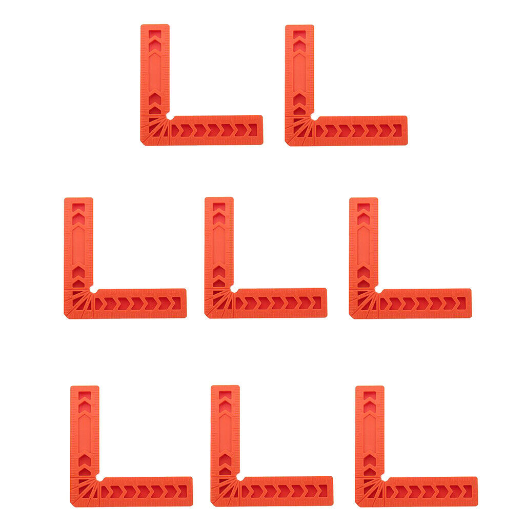 8Pcs L Shape Square Right Angle Clamps Corner Clamping Ruler Plastic 3inch