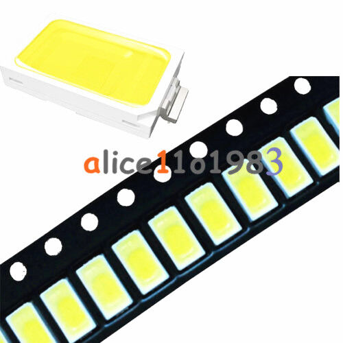 50PCS 120° SMD SMT -EE132 5730 White 6050-7000K LED Light Bead 50-55LM 3.3V-3.6V