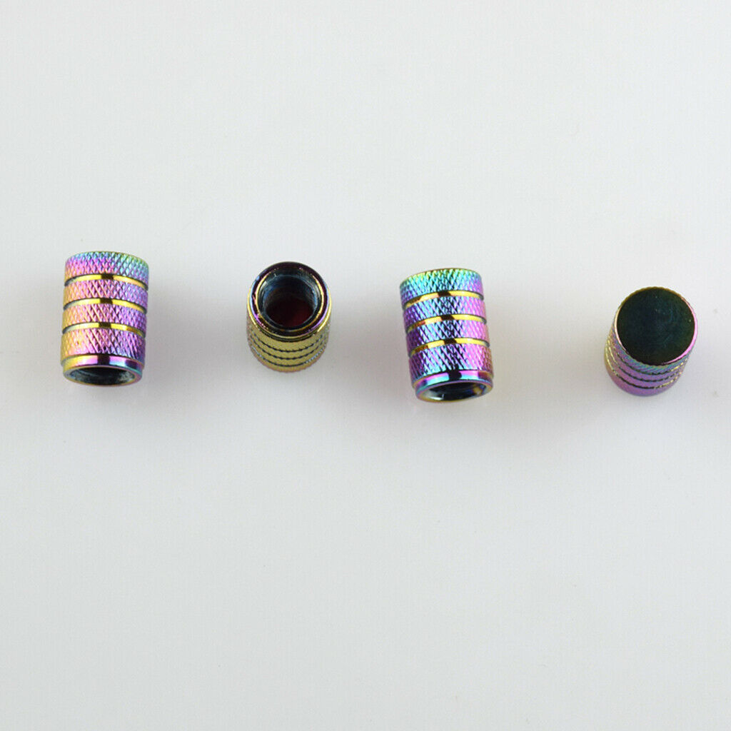 4 Pieces Multi Color Car Bike Three-groove Tyre Wheel Valve Dust Cap Cover
