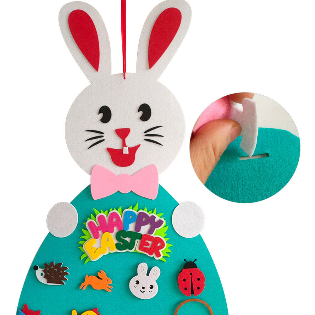 Felt Rabbit Decoration Easter Bunny Ornaments DIY Felt Rabbit Set with Lanyard