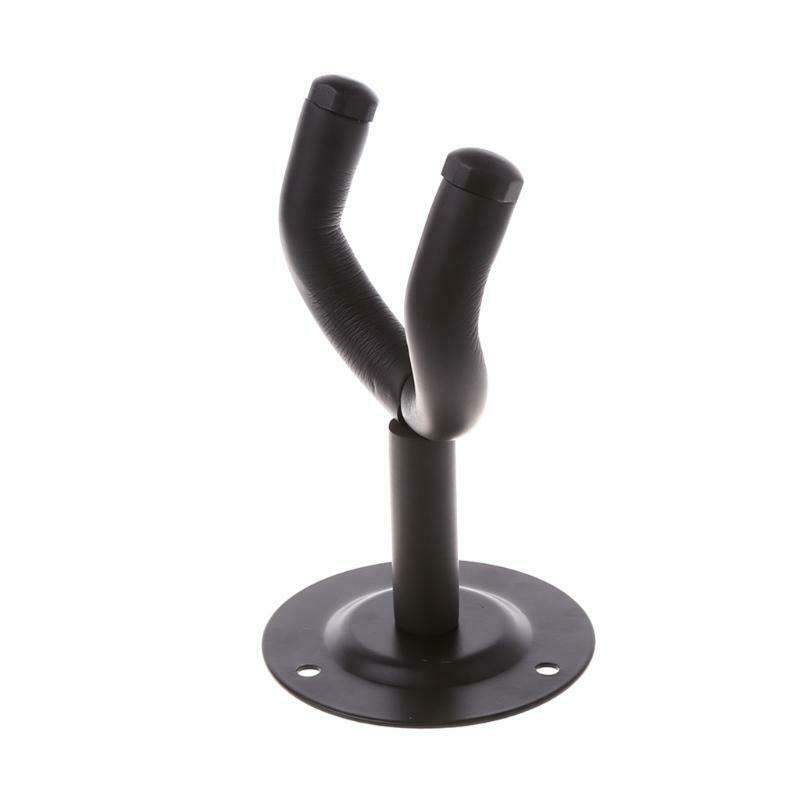 Electric Guitar Round Stand Holder Wall Hanger Rack Ukulele Hook Black Metal