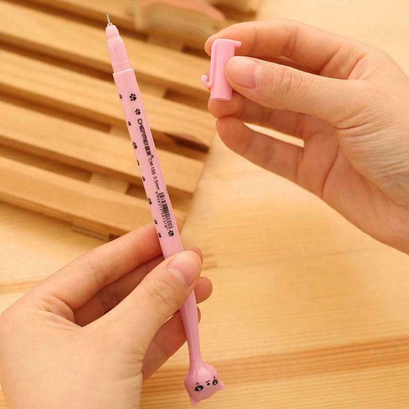 Multicolor Cat Black Gel Pen for Office School Children Kid Stationery Supply