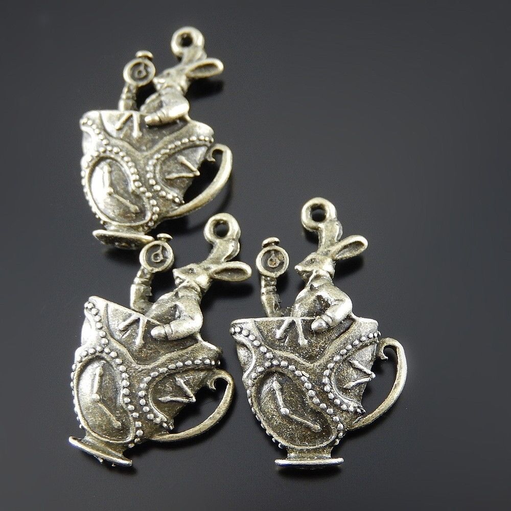10 pcs Antiqued Bronze Zinc Alloy Rabbit Look Charms Necklace Pendants 51981