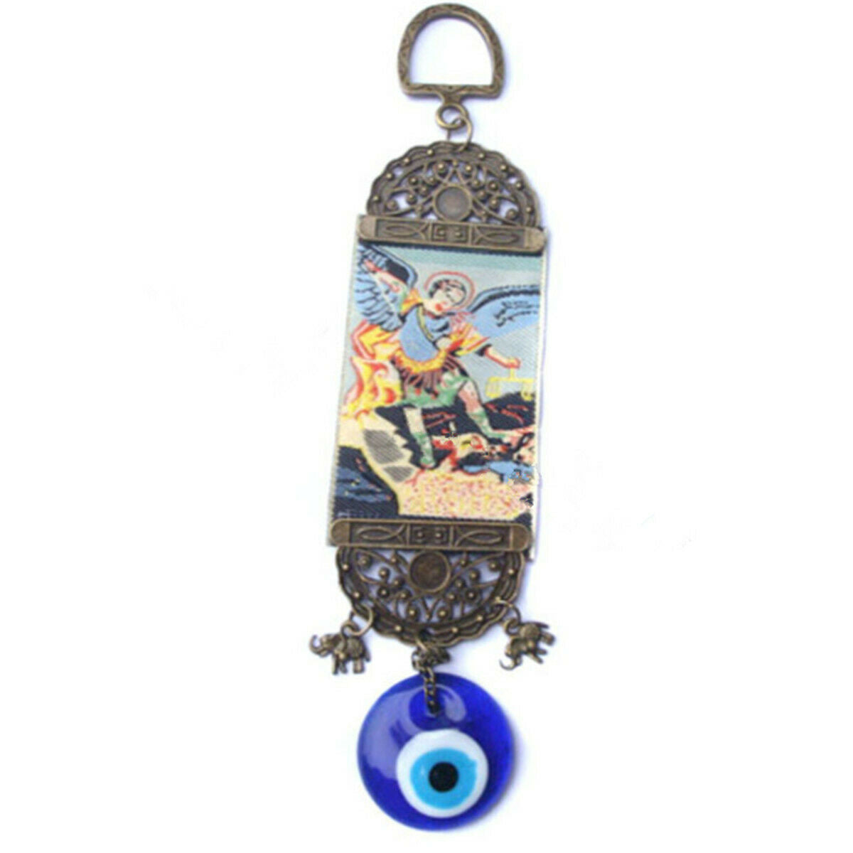 Turkish Greek Blue Big Evil Eye Amulet Wall Hanging Hand Made Lucky Pendant Gift