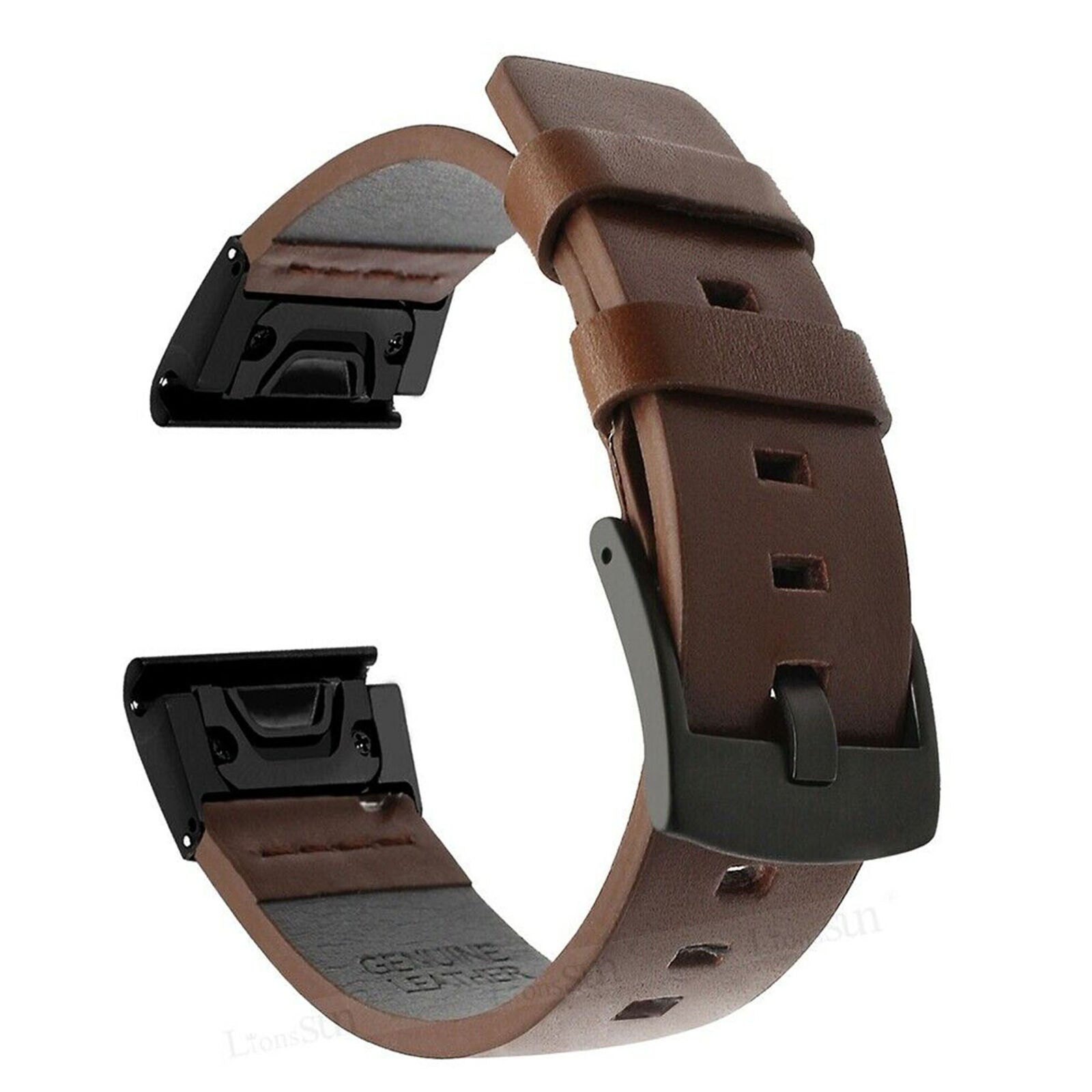 For Garmin Fenix 6X 5X Quick Install Leather Watch Wrist Band Strap