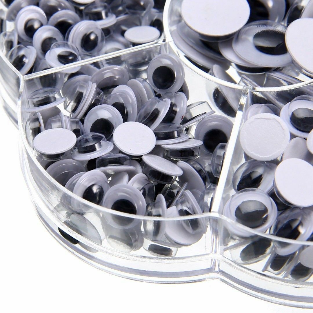 700pcs Sew-on Wiggly Wobbly Googly Eyes Scrapbooking Crafts 4-12mm