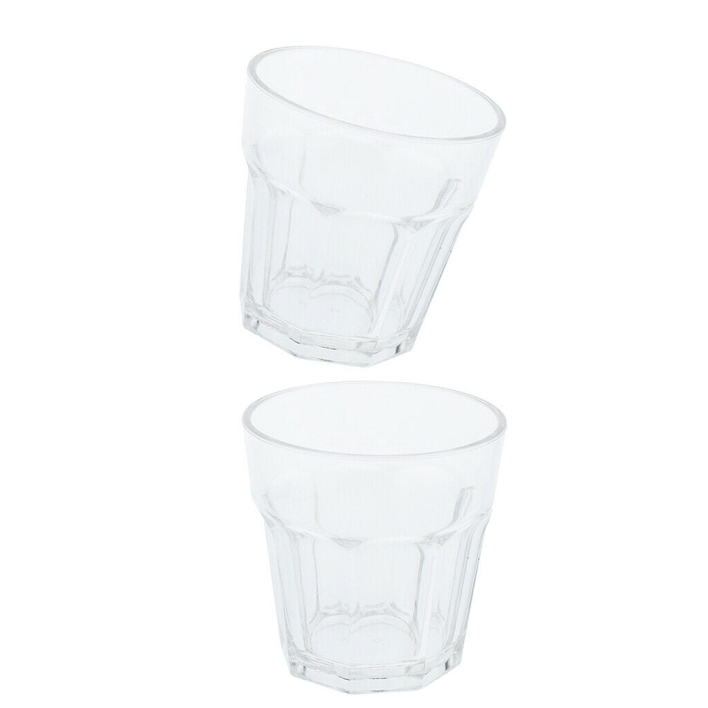 2 Pcs 210ml Acrylic Tumbler Soda Cups Drinking Glasses Water Tea Juice
