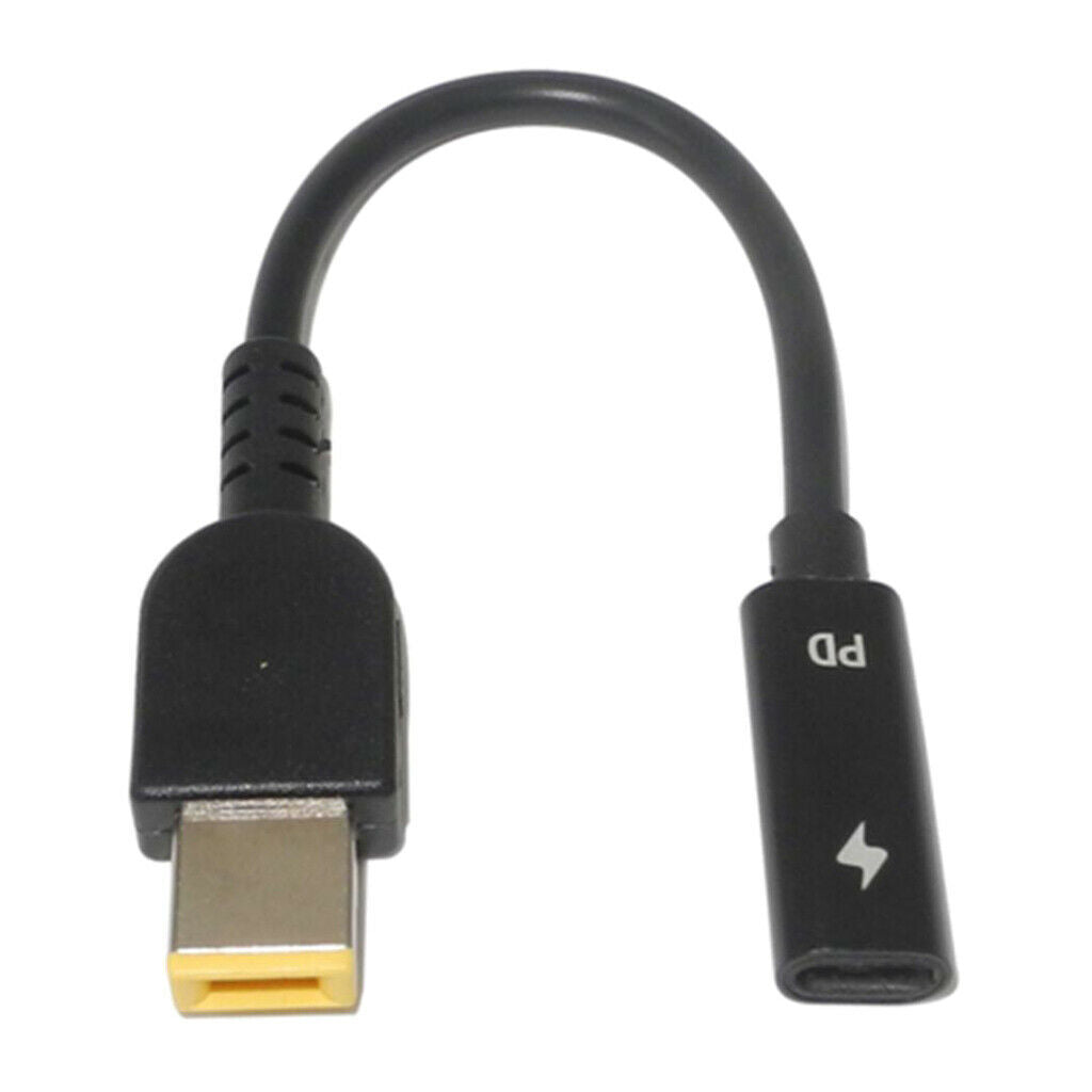 2 Packs Power Adapter Cable USB Type-C To Square Plug Charger For Lenovo