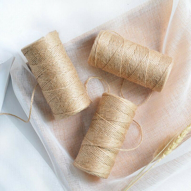 100m Natural Jute Twine Burlap String Rope Party Wedding Gift Wrap Home D.l8