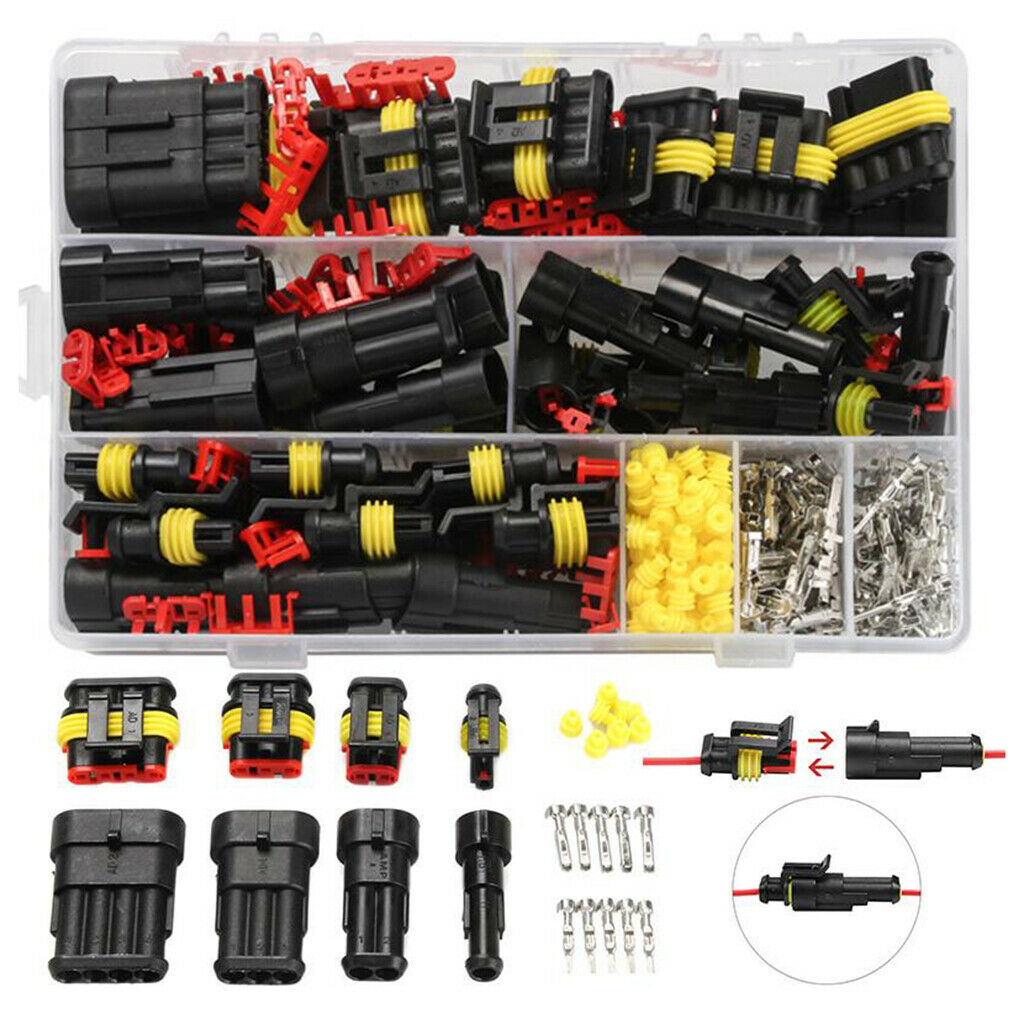1/2/3/4 Pins Waterproof Connector Wire Terminal Connector Set for Automotive